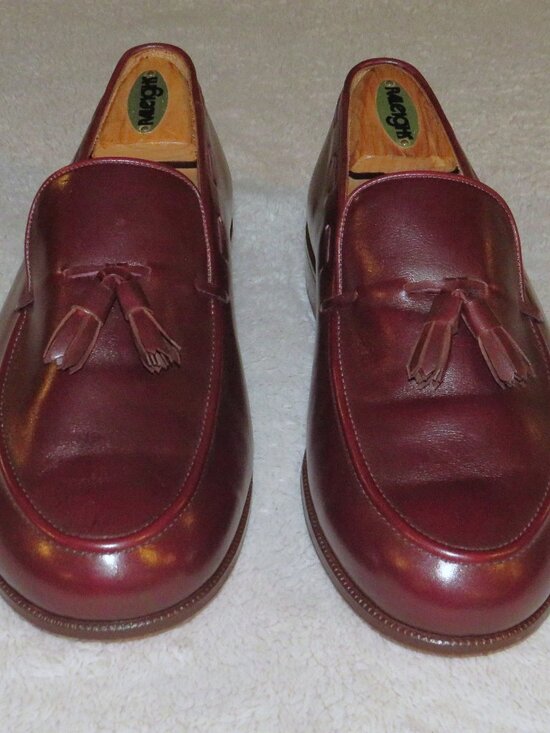 E. Vogel Bespoke Burgundy Moccasin Tassel Loafers 11 EE